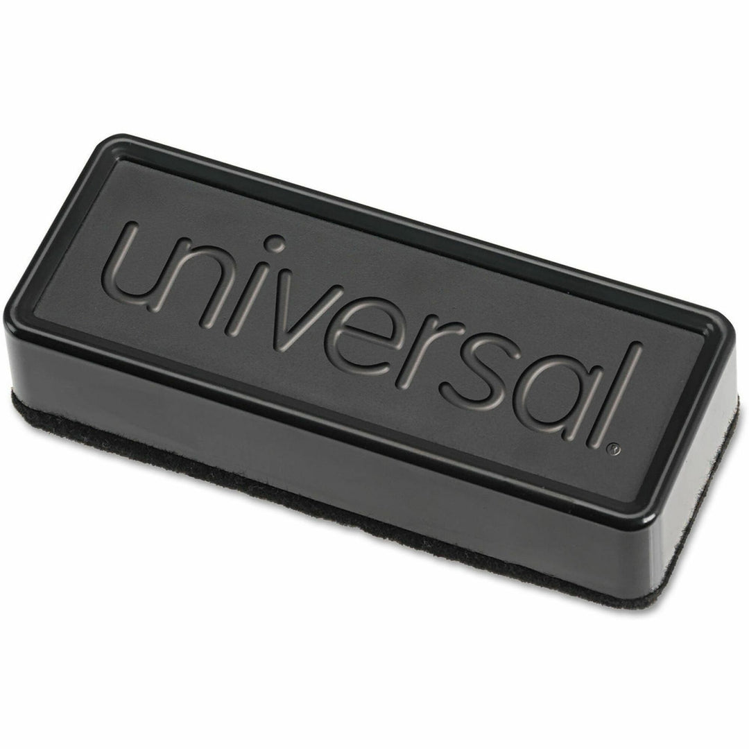 Image of Universal 43663-UNV Dry Erase Whiteboard Eraser, 5" x 1.75" x 1" , Black, Felt Surface, Rectangle, 1 Each