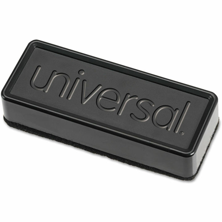 Image of Universal 43663-UNV Dry Erase Whiteboard Eraser, 5" x 1.75" x 1" , Black, Felt Surface, Rectangle, 1 Each