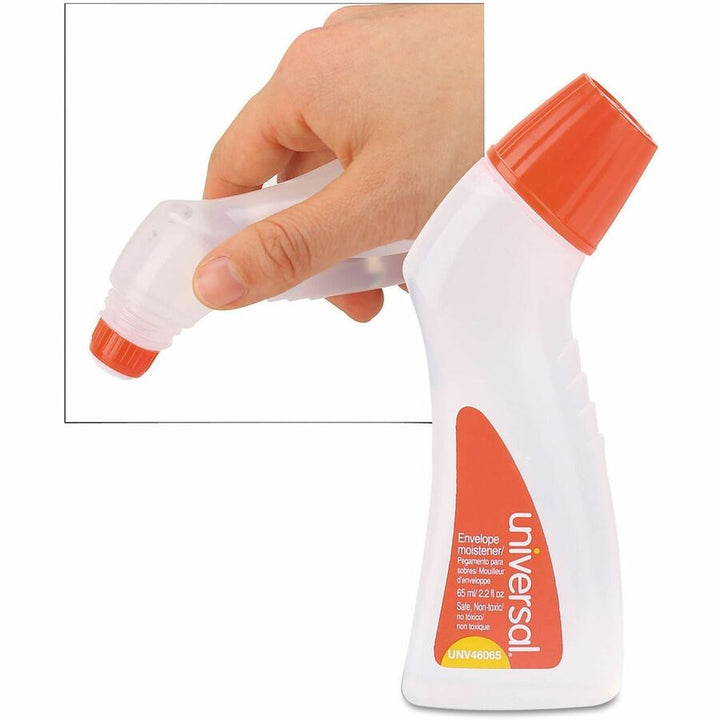 Image of Universal UNV46065 Envelope Moistener, 2.20 fl oz, Clear, Fast-drying, Clog-free, Non-toxic, Adhesive, Polymer, 1 Each