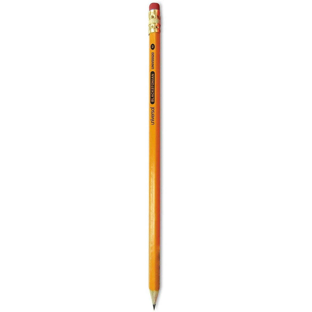 Image of Universal® Deluxe Blackstonian Pencil, Hb (#2), Black Lead, Yellow Barrel, Dozen