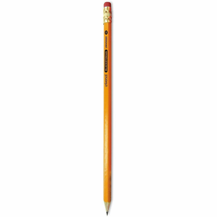 Image of Universal® Deluxe Blackstonian Pencil, Hb (#2), Black Lead, Yellow Barrel, Dozen