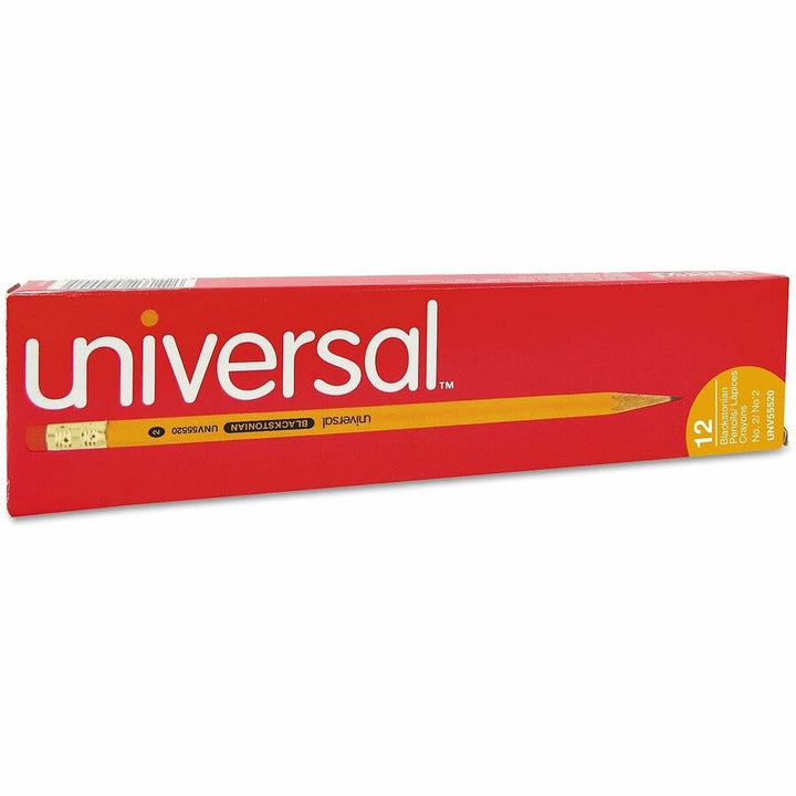 Image of Universal UNV55520 Wood Pencil, Black Lead, HB/#2, Yellow Wood Barrel, 12 / Dozen