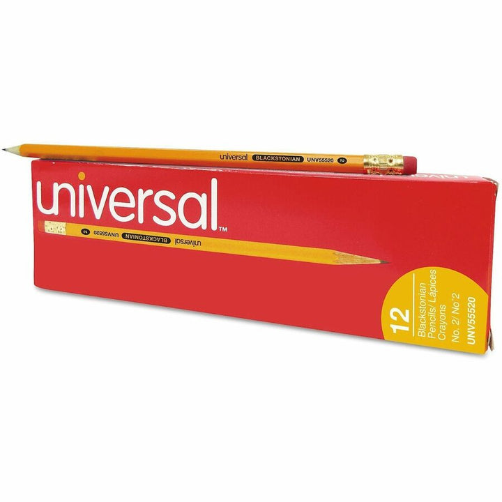Image of Universal UNV55520 Wood Pencil, Black Lead, HB/#2, Yellow Wood Barrel, 12 / Dozen