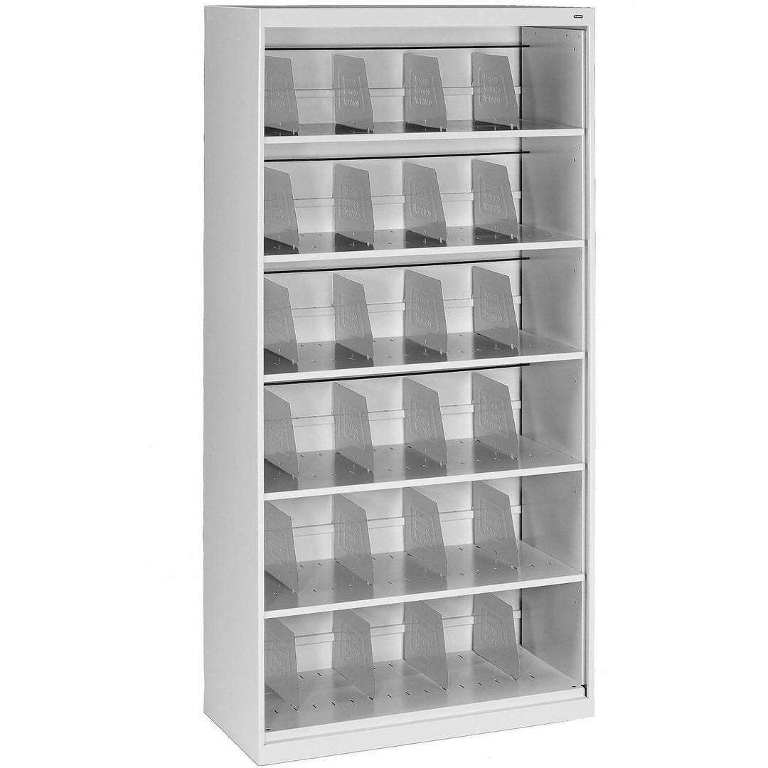 Image of Tennsco Fixed-Shelf Lateral File for Legal/Letter Size Files, 6 Shelves, 36" x 16.5" x 75.25", Light Gray