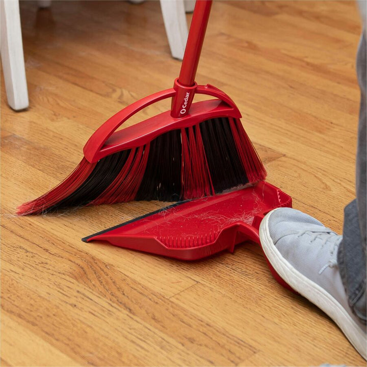 Image of O-Cedar 172134 PowerCorner One Sweep Broom, Red, Black, Gray, 1 Each