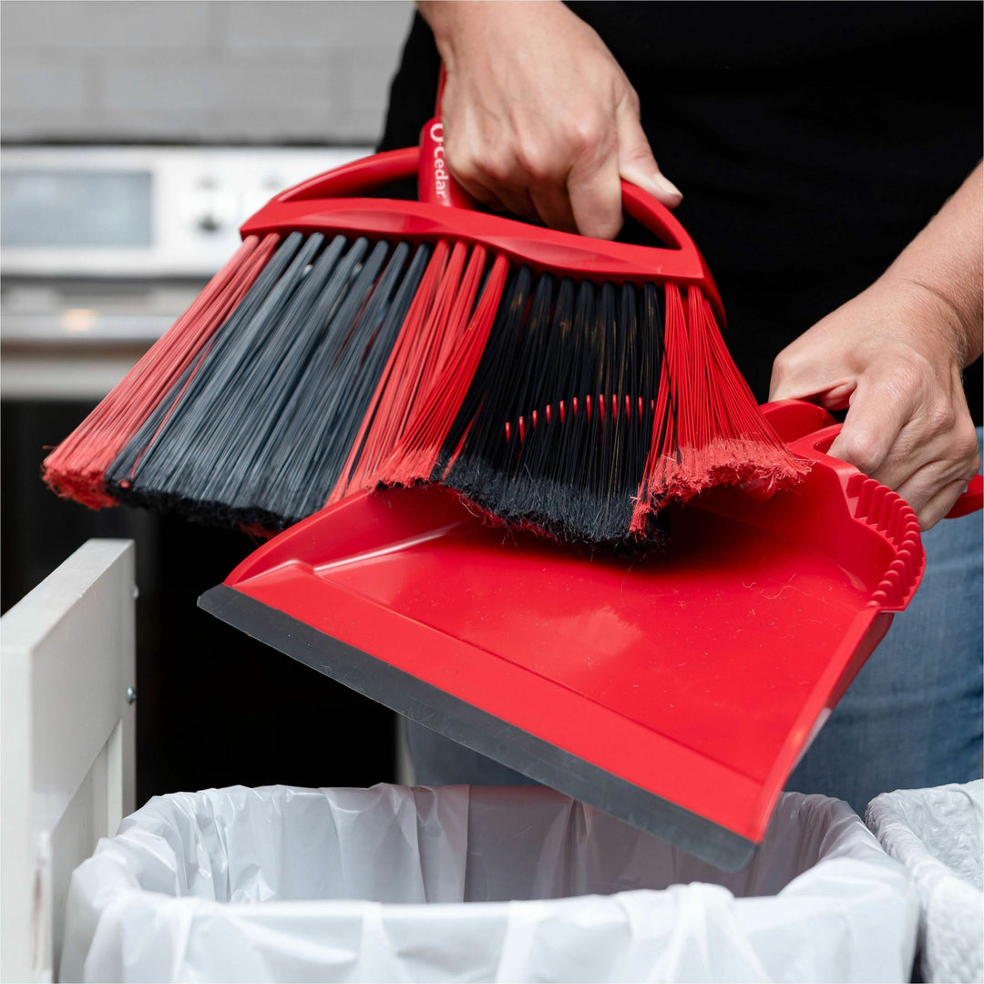 Image of O-Cedar 172134 PowerCorner One Sweep Broom, Red, Black, Gray, 1 Each