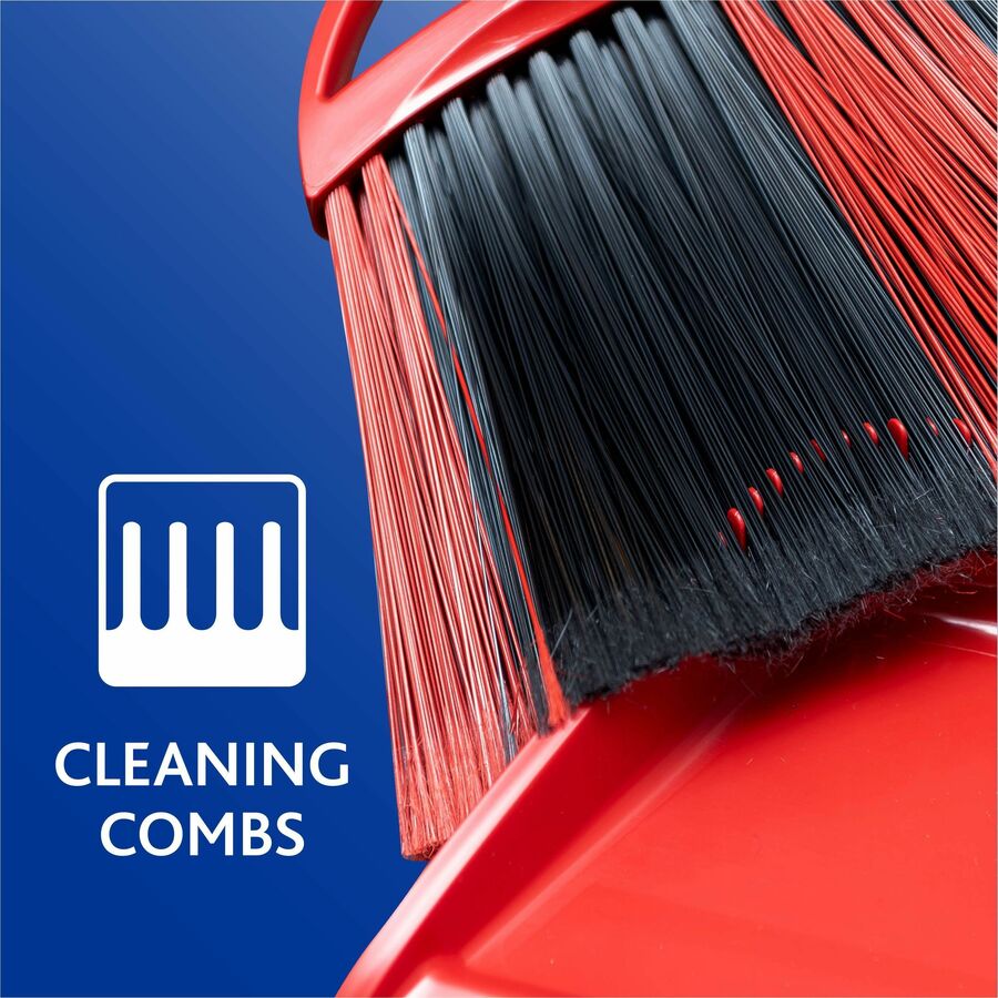 Image of O-Cedar 172134 PowerCorner One Sweep Broom, Red, Black, Gray, 1 Each
