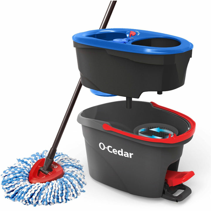 Image of O-Cedar 168534 EasyWring RinseClean Spin Mop, MicroFiber Head, Washable, Reusable, Machine Washable, Refillable, Telescopic Handle, Multi, 1 Each