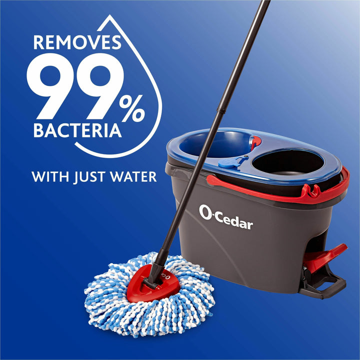 Image of O-Cedar 168534 EasyWring RinseClean Spin Mop, MicroFiber Head, Washable, Reusable, Machine Washable, Refillable, Telescopic Handle, Multi, 1 Each