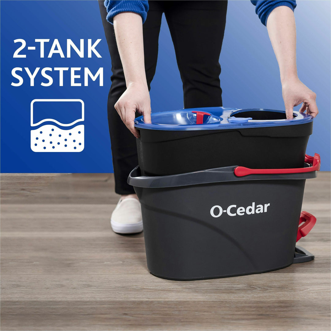 Image of O-Cedar 168534 EasyWring RinseClean Spin Mop, MicroFiber Head, Washable, Reusable, Machine Washable, Refillable, Telescopic Handle, Multi, 1 Each