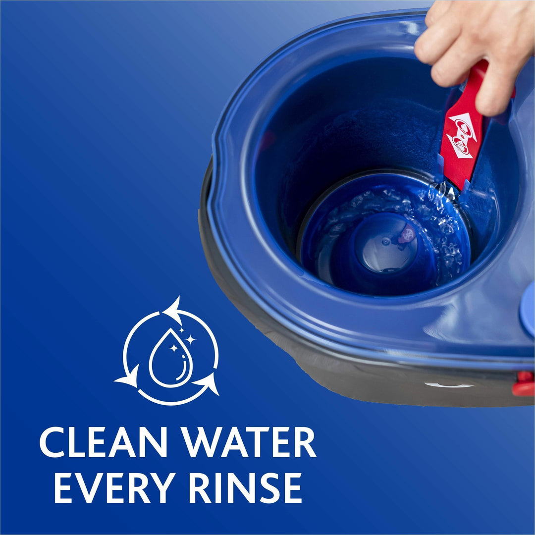 Image of O-Cedar 168534 EasyWring RinseClean Spin Mop, MicroFiber Head, Washable, Reusable, Machine Washable, Refillable, Telescopic Handle, Multi, 1 Each