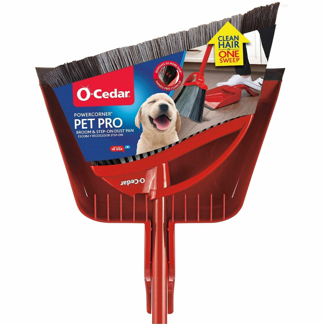 Image of O-Cedar 168020 PowerCorner Pet Pro Broom, Red, Black, Gray, 1 Each