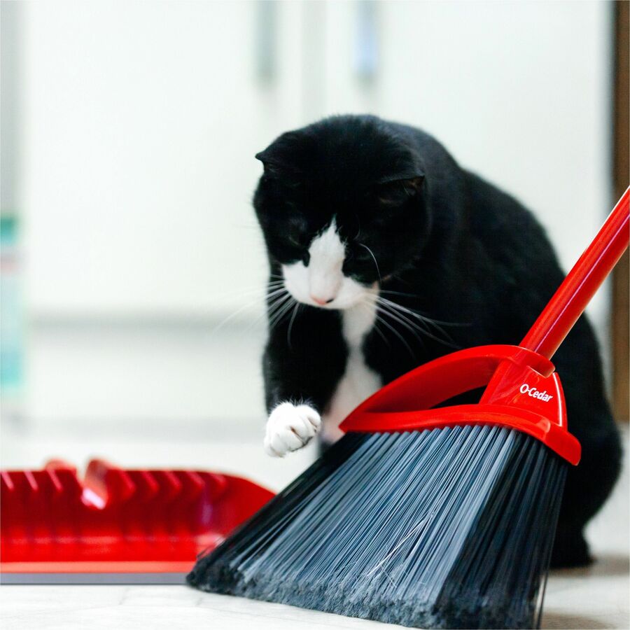 Image of O-Cedar 168020 PowerCorner Pet Pro Broom, Red, Black, Gray, 1 Each