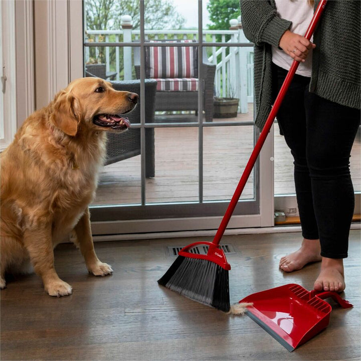 Image of O-Cedar 168020 PowerCorner Pet Pro Broom, Red, Black, Gray, 1 Each