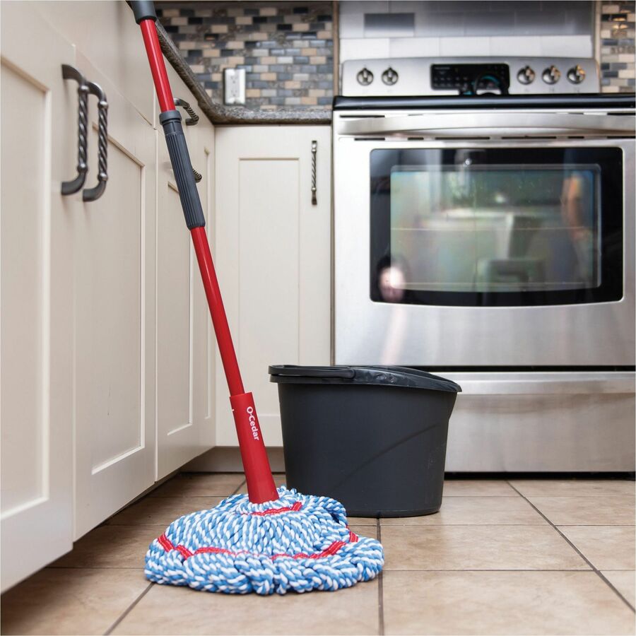 Image of O-Cedar® Mop,MicroTwist,w/Microfiber Pad/Handle,Red/Blue/White