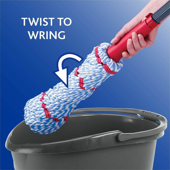 Image of O-Cedar® Mop,MicroTwist,w/Microfiber Pad/Handle,Red/Blue/White