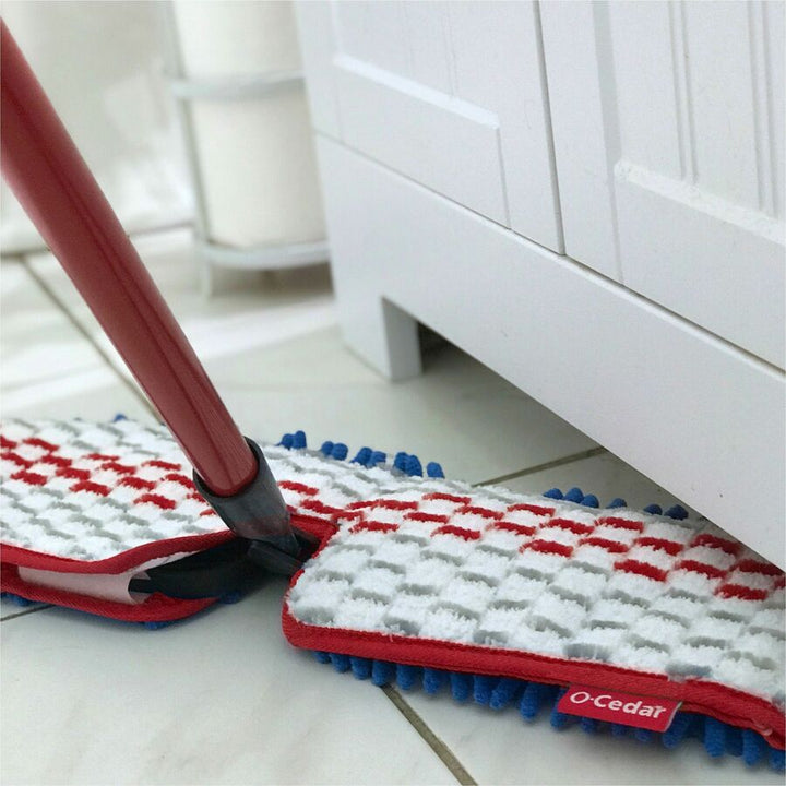 Image of O-Cedar® Mop,Wet/Dry,3-in-1,w/Microfiber Pad/Handle,Red/Gray/Blue