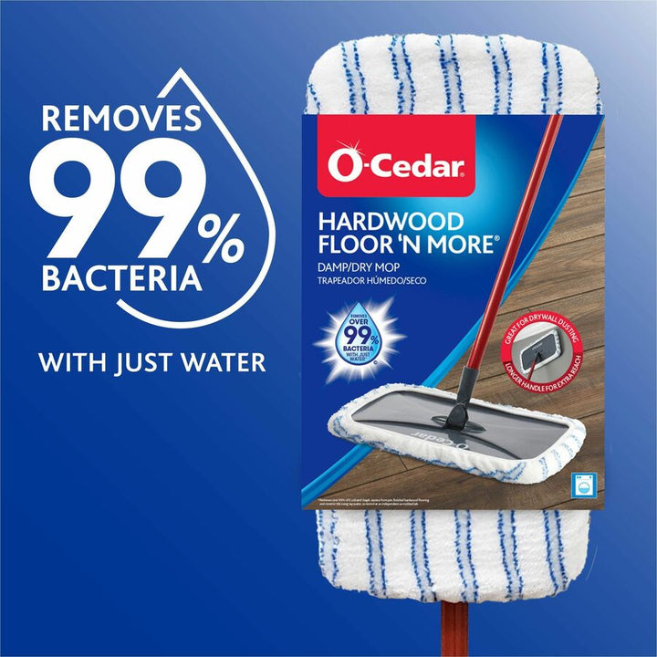 Image of O-Cedar® Mop,Dry/Wet,Microfiber,w/Red Handle,White/Black/Blue