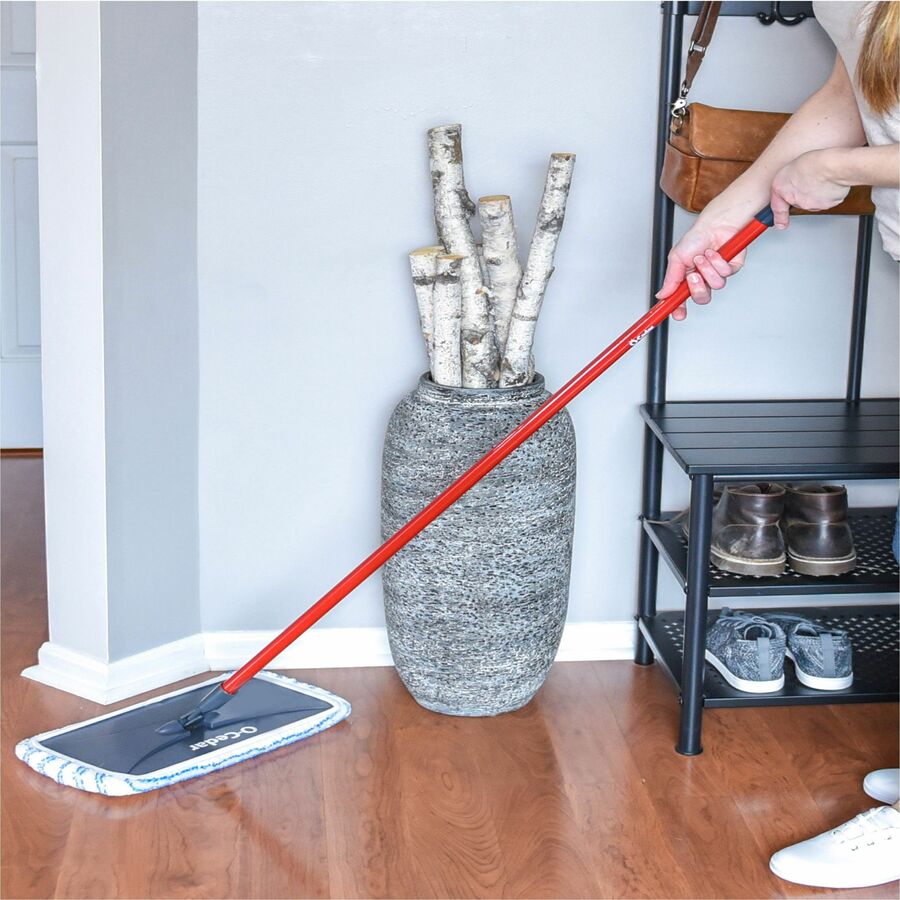 Image of O-Cedar® Mop,Dry/Wet,Microfiber,w/Red Handle,White/Black/Blue