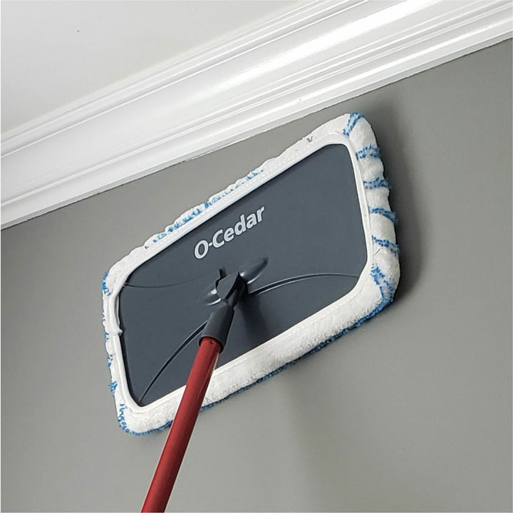 Image of O-Cedar® Mop,Dry/Wet,Microfiber,w/Red Handle,White/Black/Blue