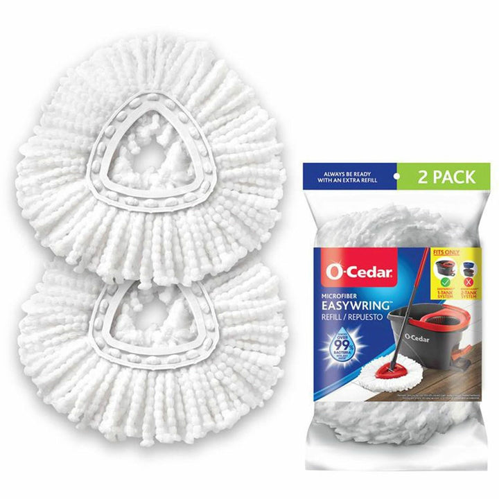 Image of O-Cedar 172385 EasyWring Spin Mop Refill, MicroFiber, White, 2 / Pack