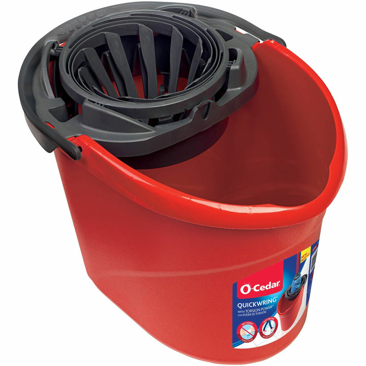 Image of O-Cedar® Bucket, QuickWring, 2.5 Gallon, Red/Gray