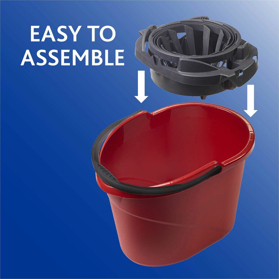 Image of O-Cedar® Bucket, QuickWring, 2.5 Gallon, Red/Gray