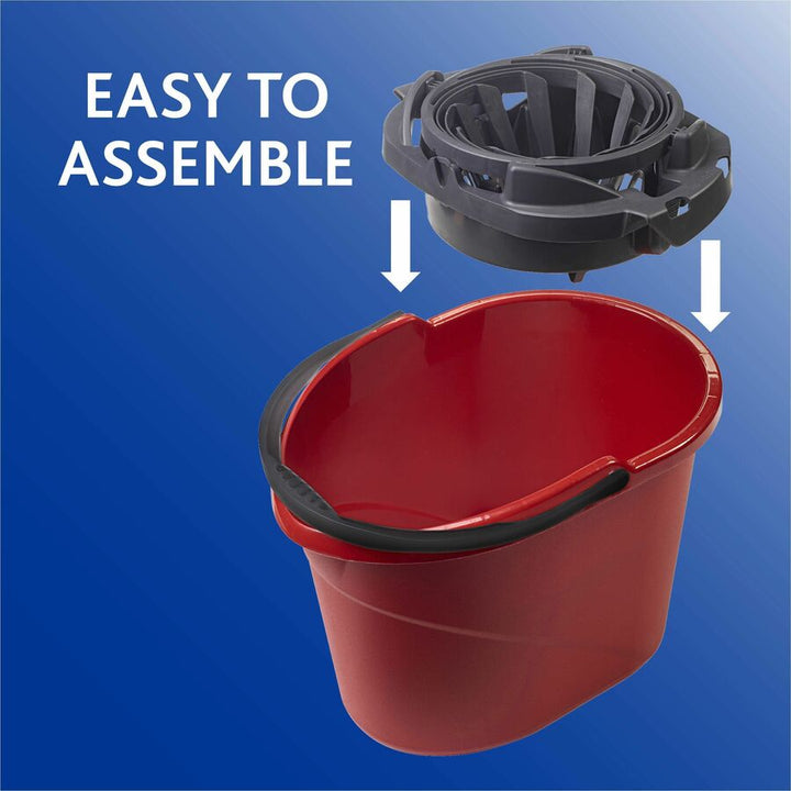 Image of O-Cedar® Bucket, QuickWring, 2.5 Gallon, Red/Gray