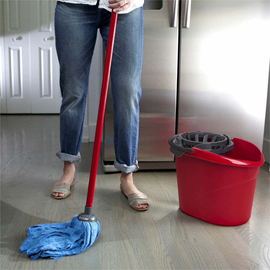 Image of O-Cedar® Bucket, QuickWring, 2.5 Gallon, Red/Gray