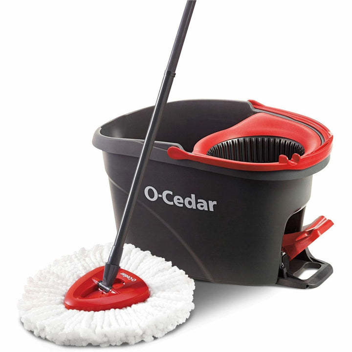 Image of O-Cedar 148473 EasyWring Spin Mop & Bucket System, Red, Gray, 1 Each