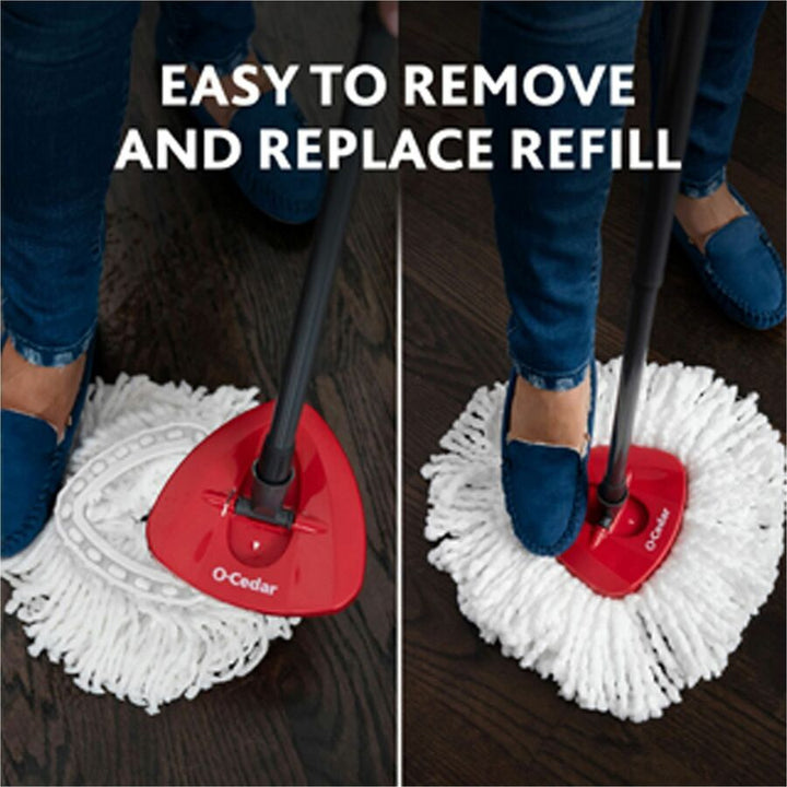 Image of O-Cedar 148473 EasyWring Spin Mop & Bucket System, Red, Gray, 1 Each