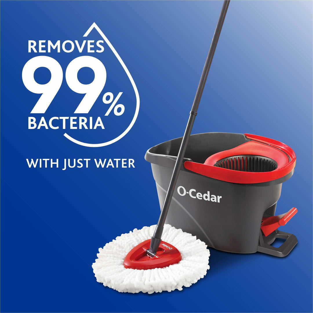 Image of O-Cedar 148473 EasyWring Spin Mop & Bucket System, Red, Gray, 1 Each