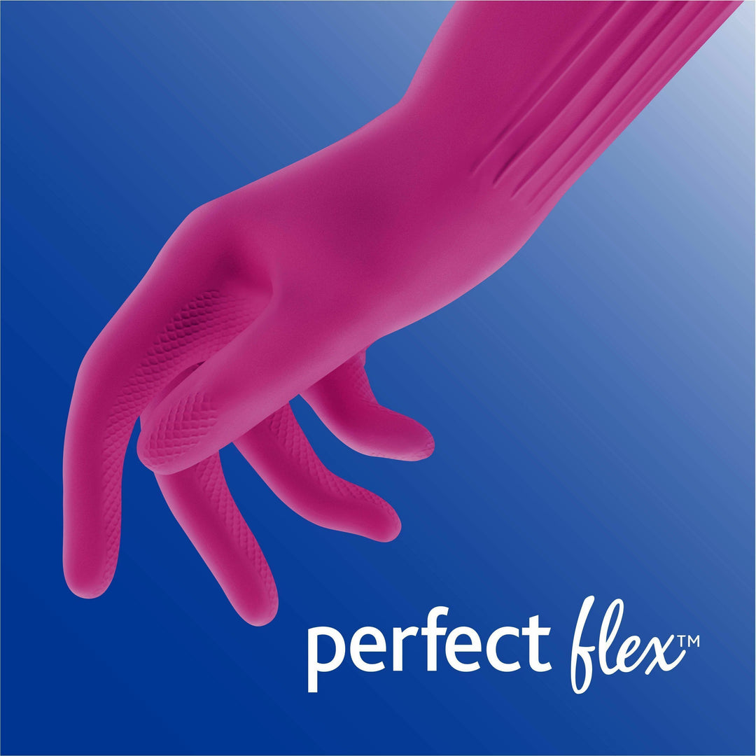 Image of O-Cedar® Gloves,Household Cleaning,Antimicrobial,14"L, Medium, Pink
