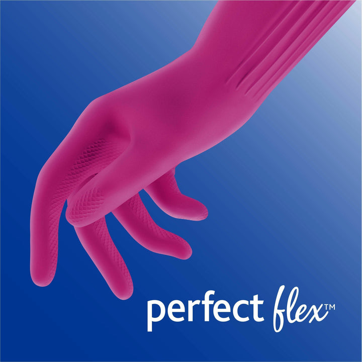 Image of O-Cedar® Gloves,Household Cleaning,Antimicrobial,14"L, Medium, Pink