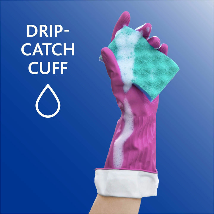 Image of O-Cedar® Gloves,Household Cleaning,Antimicrobial,14"L, Medium, Pink