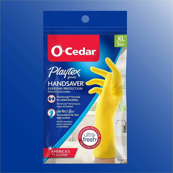 Image of O-Cedar® Gloves,Household Cleaning,Antimicrobial,XLarge,2/PR,Yellow