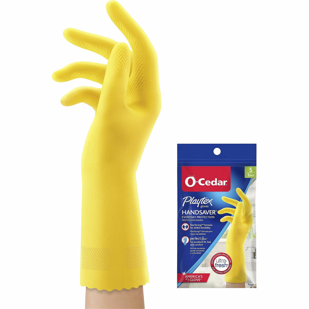 Image of O-Cedar® Gloves,Household Cleaning,Antimicrobial,Small,2/PR,Yellow