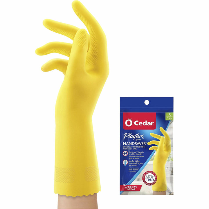 Image of O-Cedar® Gloves,Household Cleaning,Antimicrobial,Small,2/PR,Yellow