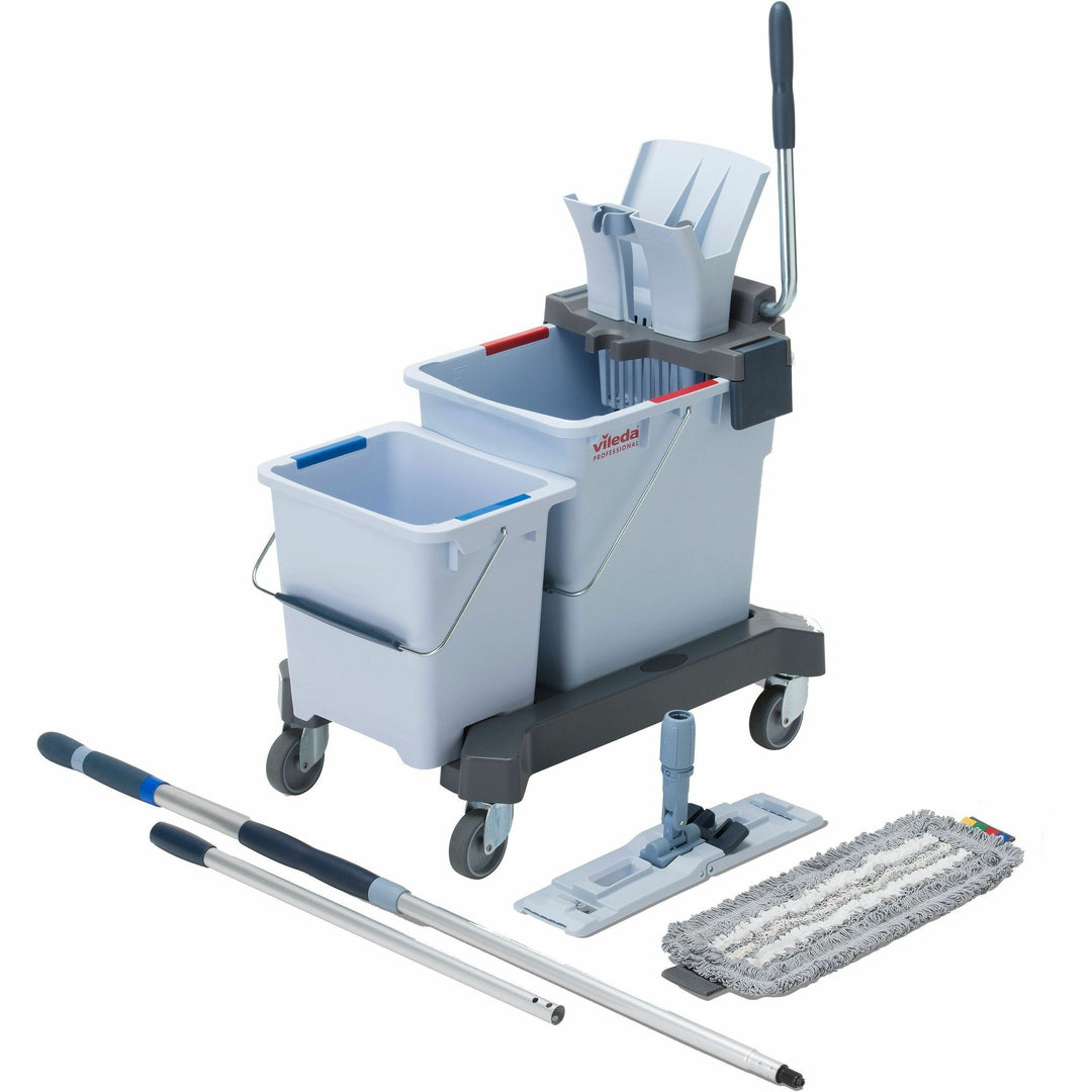 Image of Vileda Professional 148344 UltraSpeed Double Bucket Kit, MicroFiber, Multi, 1 Each