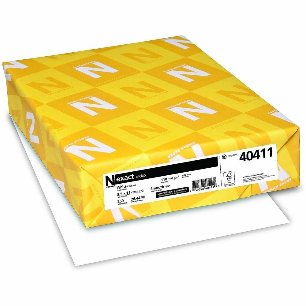 Image of Wausau Papers IndexPaper,110 lb,94 Brite,Ltr,250SH/PK,2PK/BD,4BD/CT,WE