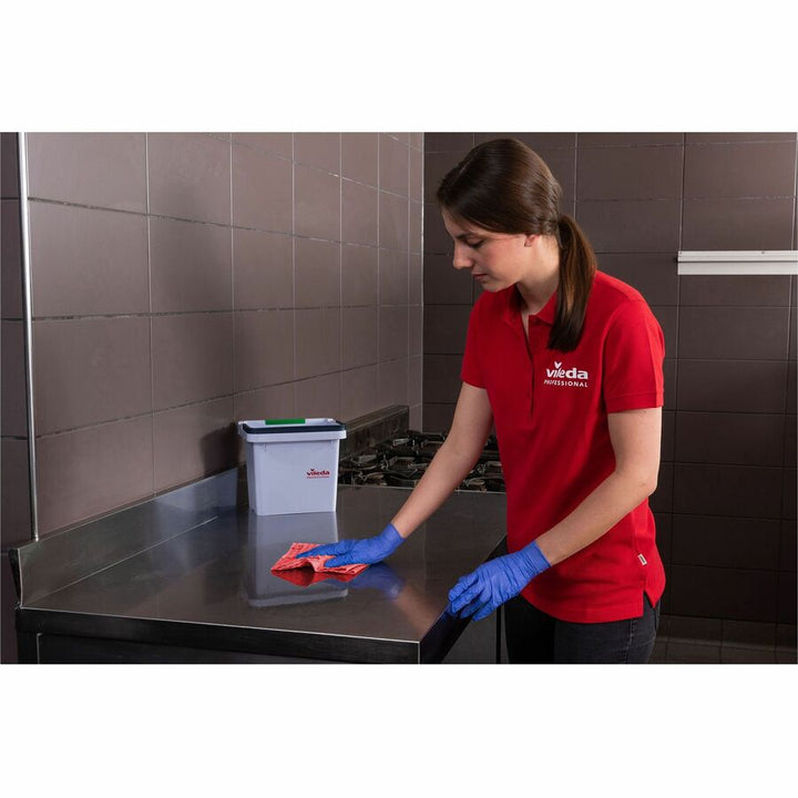 Image of Vileda Professional Microfiber Cloths,13-3/4"x14",25/PK,RD