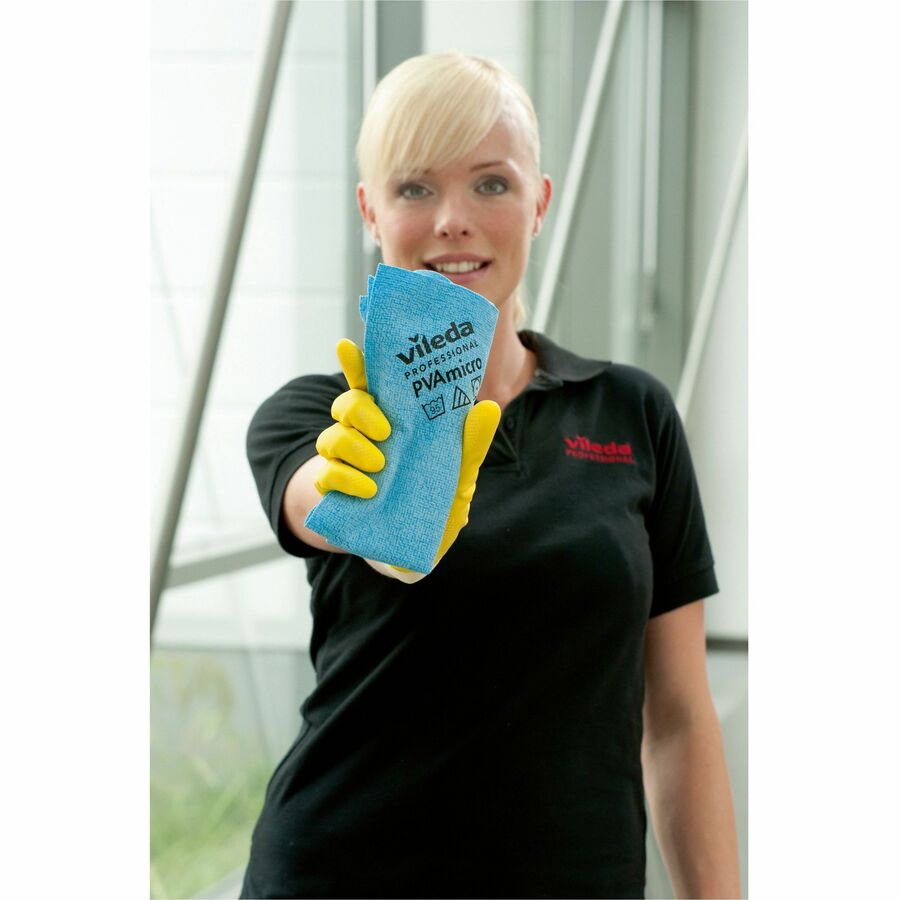 Image of Vileda Professional Cleaning Cloths,Microfiber,14"x15",5/PK,BE