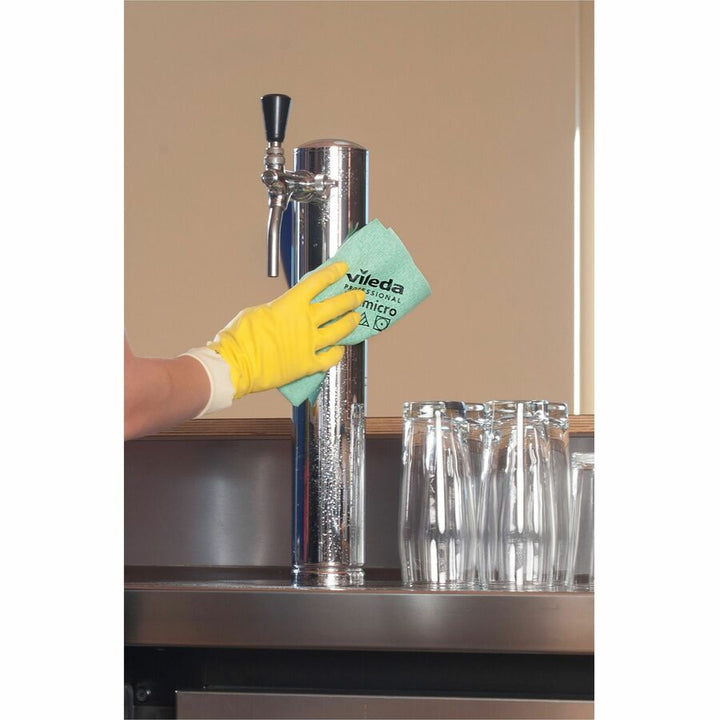 Image of Vileda Professional Cleaning Cloths,Microfiber,14"x15",5/PK,GN