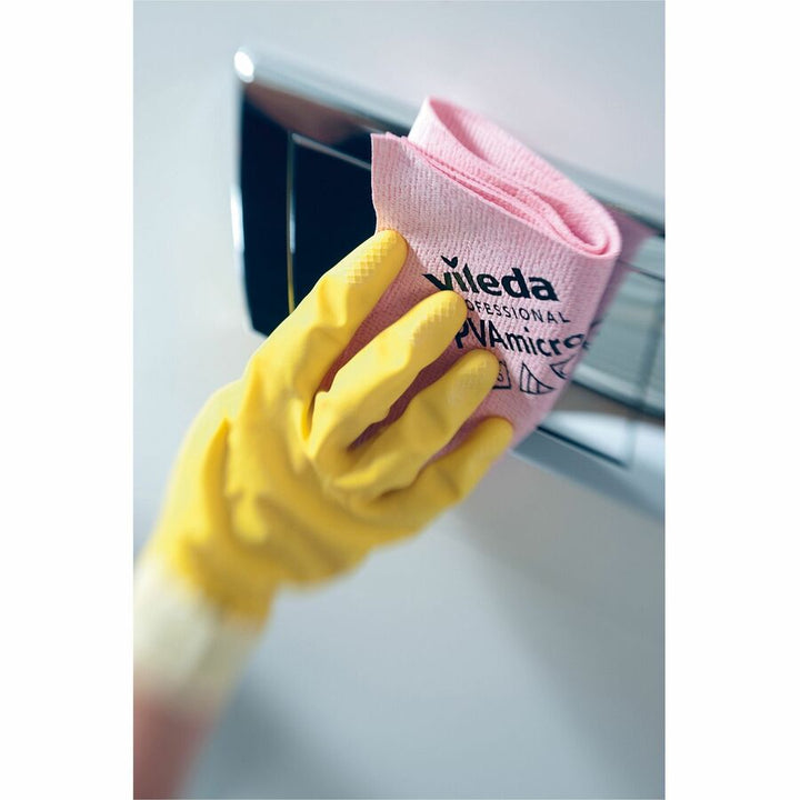 Image of Vileda Professional Cleaning Cloths,Microfiber,14"x15",5/PK,RD