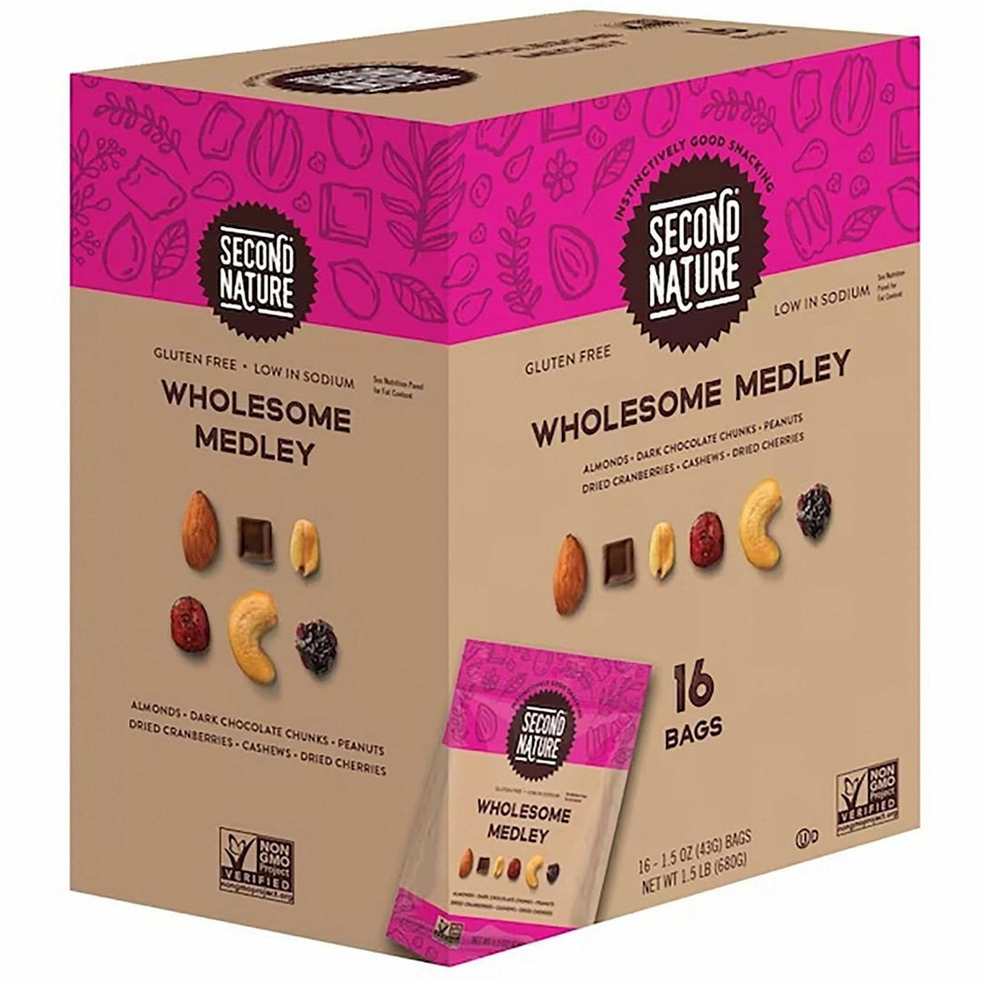 Image of Office Snax 8719 Wholesome Medley Trail Mix, Low Sodium, 1.50 oz, 16 / Box