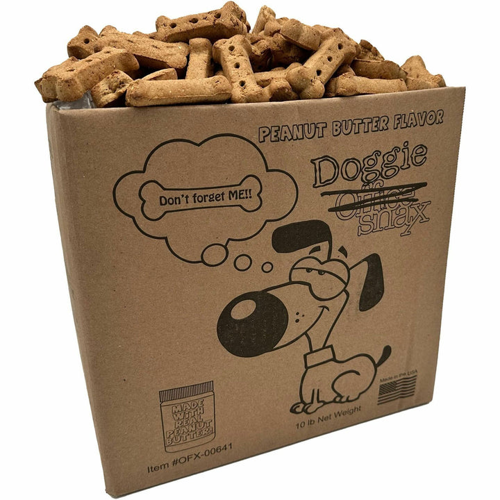 Image of Office Snax 641 Doggie Snax Biscuits, For Dog, Biscuits, Peanut Butter Flavor, 10 lb, 1 Carton