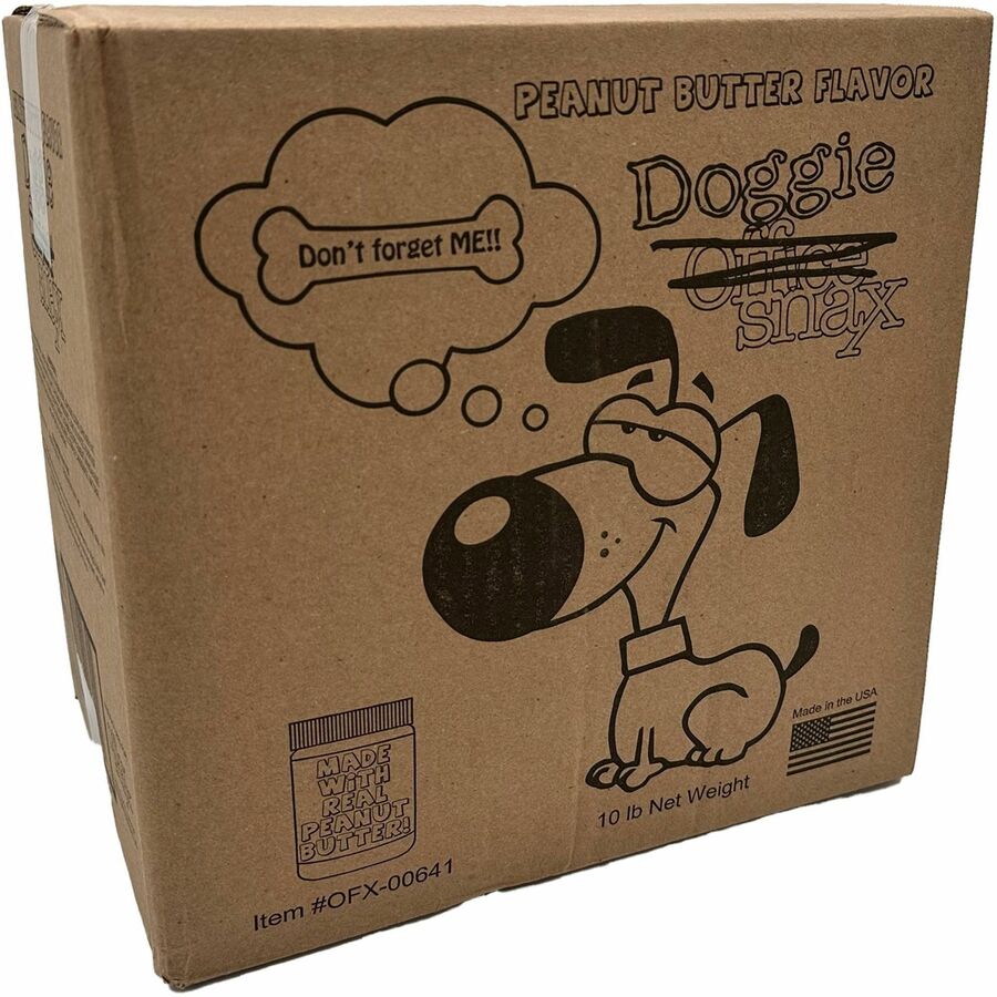 Image of Office Snax 641 Doggie Snax Biscuits, For Dog, Biscuits, Peanut Butter Flavor, 10 lb, 1 Carton