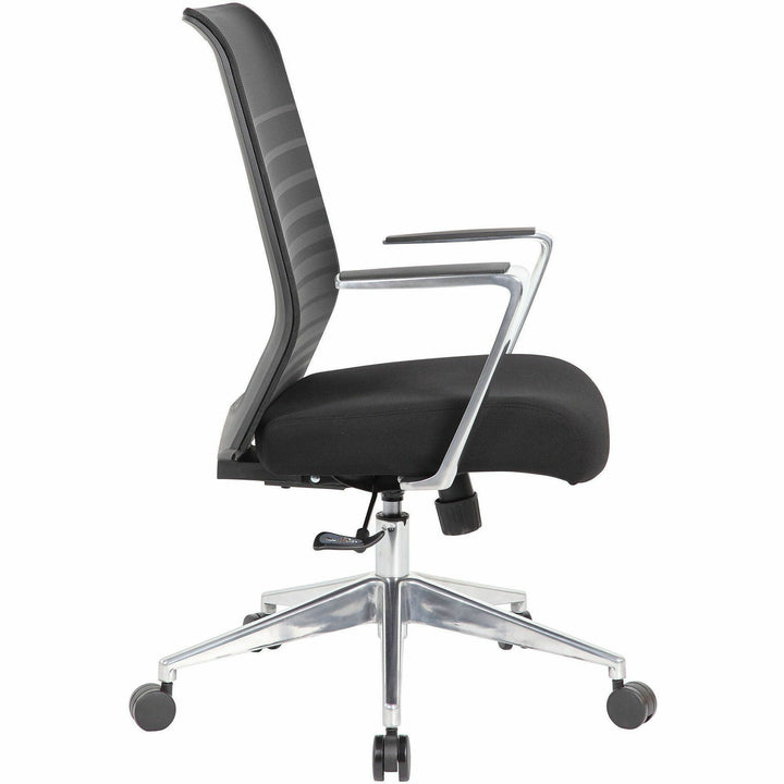 Image of Lorell High-Back Chair,Mesh Back,Fabric Seat,27"x25.5"x40-43",Black