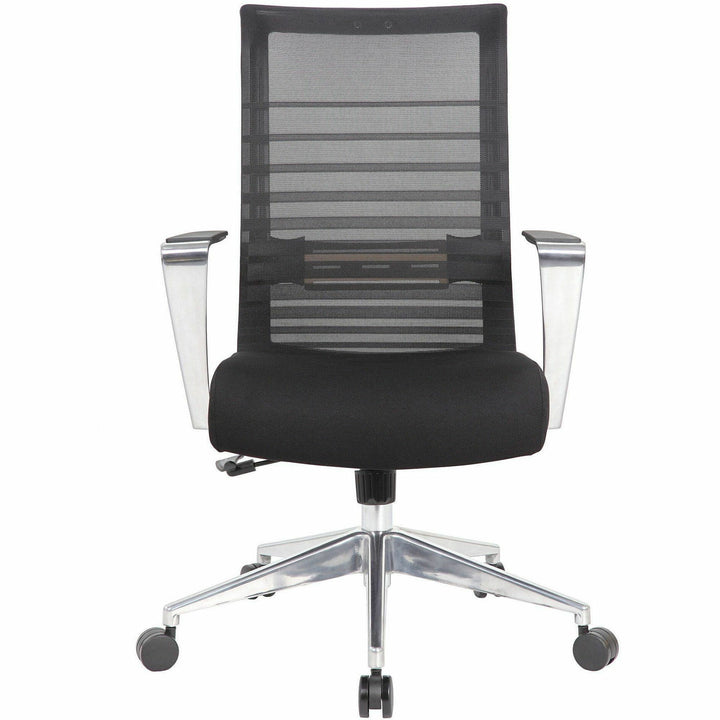 Image of Lorell High-Back Chair,Mesh Back,Fabric Seat,27"x25.5"x40-43",Black