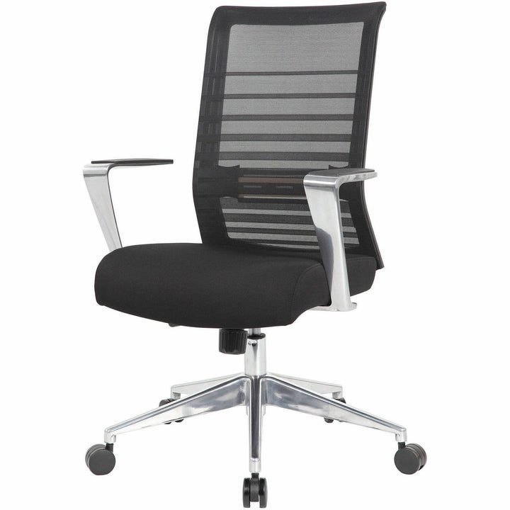 Image of Lorell High-Back Chair,Mesh Back,Fabric Seat,27"x25.5"x40-43",Black